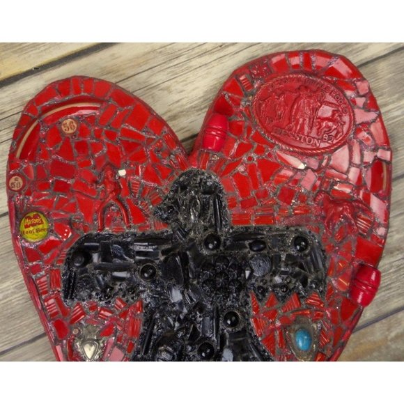 Thunderbird Heart Wall Art Mixed Media Red Black Native American Horse Western - Picture 5 of 10